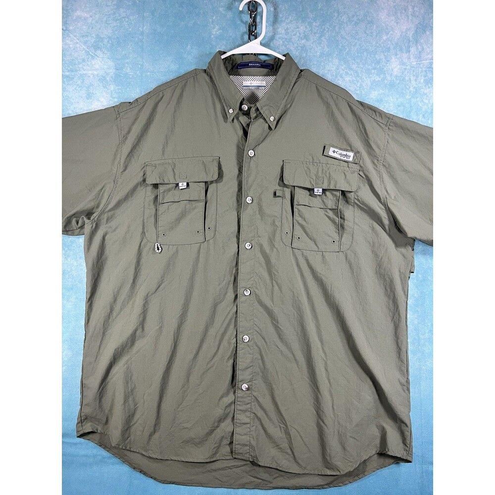 y2K VTG Columbia pfg shirt xl short sleeve button Preformance Fishing